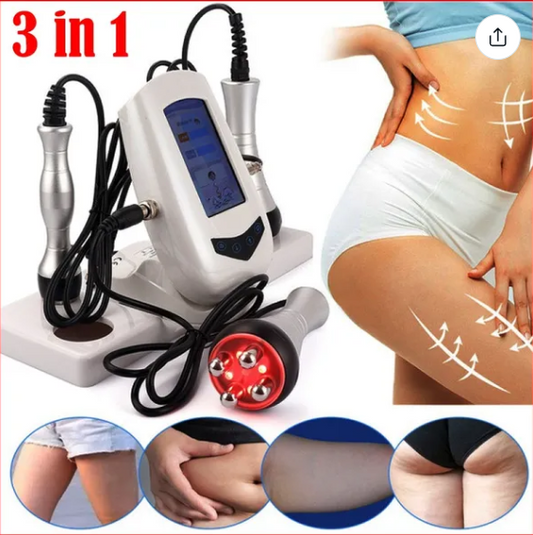 3 in 1 Home Use Ultrasonic Vacuum Cavitation RF Skin Beauty Machine Using for Skin Tighten Anti-wrinkle, Weight Loss and Promote Blood Circulation